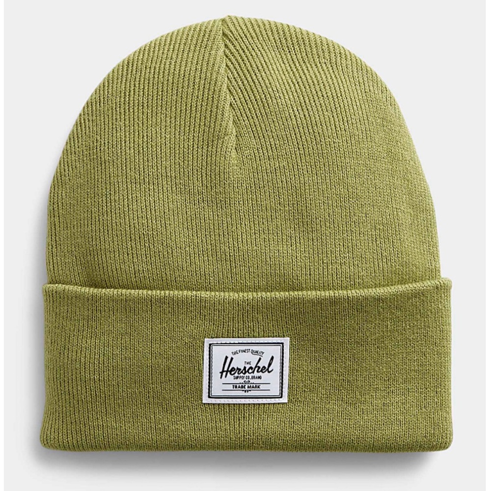 Herschel mossy green unisex Elmer signature badge tuque hat beanie NWT
